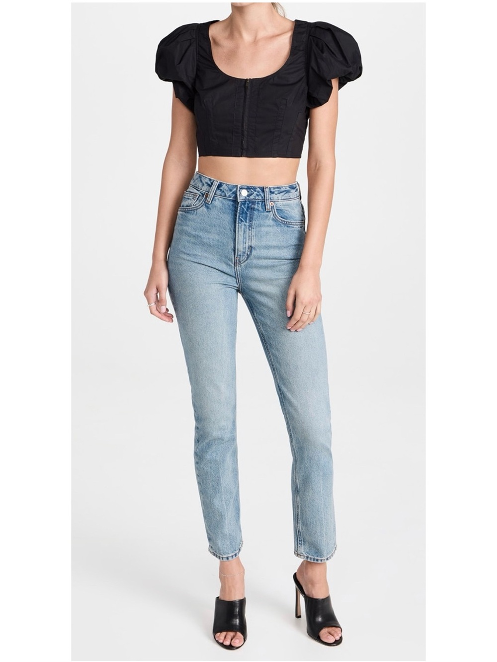 REFORMATION LIZA ORGANIC COTTON BLEND HW STRAIGHT LEG CROP JEANS IN MALTA ❤️❤️